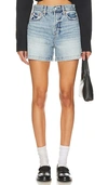 Pistola Saige High Waist Denim Shorts In French Riviera In French Riviera
