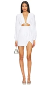 Superdown Selene Wrap Dress In 白色