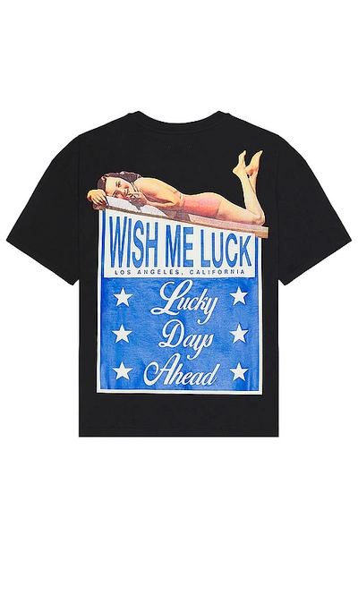 Wish Me Luck Lucky Days Ahead T-shirt In 黑色
