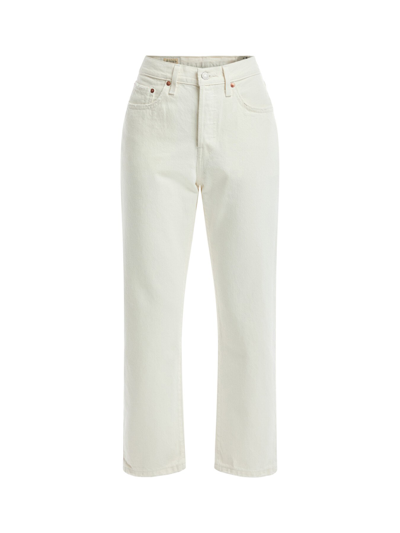Levi's 501 Crop Jeans In White