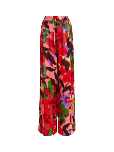 Essentiel Antwerp Ficus Wide-legged Pants In Rose_rouge_vert