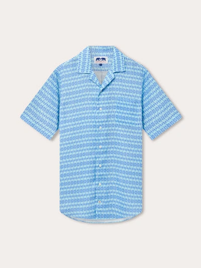 Love Brand & Co. Men's Camel Mirage Sky Arawak Linen Shirt In Blue