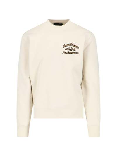 Amiri Logo-embroidered Cotton-jersey Sweatshirt In Cream