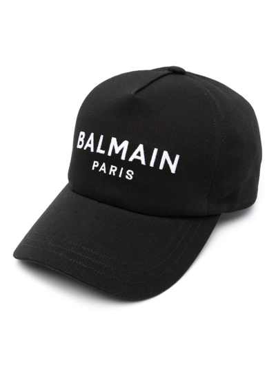 Balmain Hat With Logo In Black  