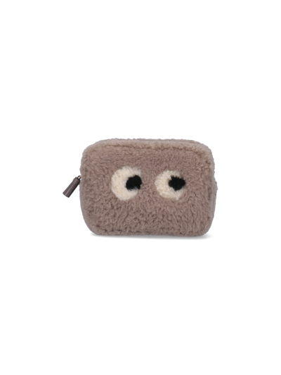 Anya Hindmarch Eyes Shearling Crossbody Bag In Brown