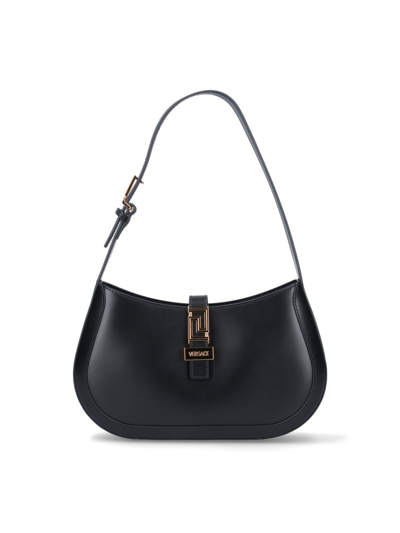 Versace Greca Goddess Hobo Bag In Black  