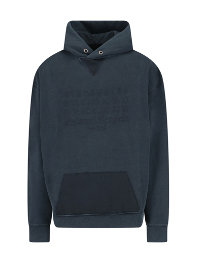 Maison Margiela Reverse Logo Hooded Sweatshirt In Black  