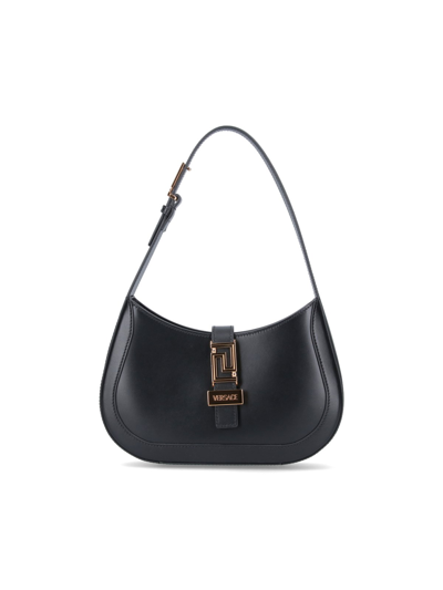 Versace Greca Goddess Shoulder Bag In Black  