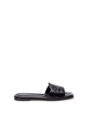 Alexander Mcqueen Alexander Mc Queen Seal Leather Flat Sandals In Black  