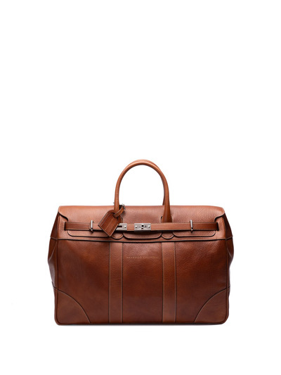 Brunello Cucinelli Leather Duffel Bag In Brown