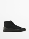 MASSIMO DUTTI CANVAS HIGH-TOP TRAINERS