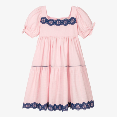 The Middle Daughter Teen Girls Pink Tiered Cotton Dress