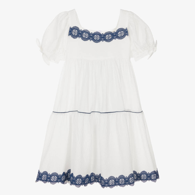 The Middle Daughter Teen Girls White Tiered Cotton Dress