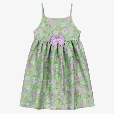 Angel's Face Teen Girls Green & Purple Jacquard Dress