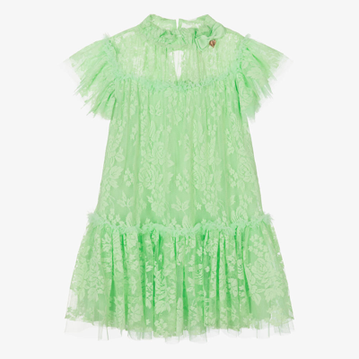 Angel's Face Teen Girls Green Tulle Lace Dress