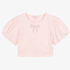 ANGEL'S FACE ANGEL'S FACE TEEN GIRLS PINK COTTON CROPPED T-SHIRT