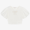 ANGEL'S FACE GIRLS WHITE COTTON CROPPED T-SHIRT