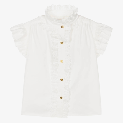 Angel's Face Teen Girls White Cotton Blouse