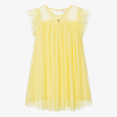 Angel's Face Teen Girls Yellow Pleated Tulle Dress