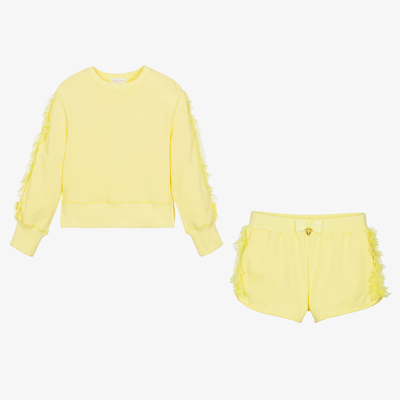 Angel's Face Teen Girls Yellow Cotton Frill Shorts Set
