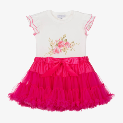 Beau Kid Girls White & Pink Tutu Skirt Set