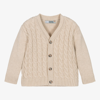 DR KID BOYS BEIGE CABLE KNIT CARDIGAN
