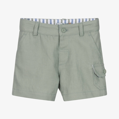 Dr Kid Babies' Boys Sage Green Cotton & Linen Shorts