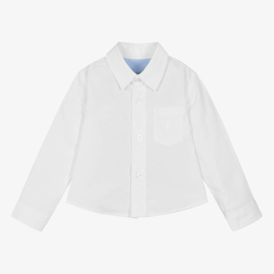 Dr Kid Baby Boys White Cotton Shirt