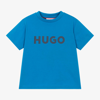 HUGO HUGO BOYS BLUE COTTON T-SHIRT