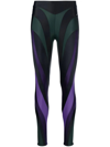 Mugler Spiral Panelled Leggings In Purple