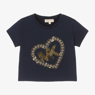Michael Kors Babies' Girls Blue Cotton Monogram T-shirt