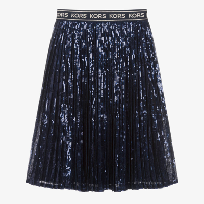 Michael Kors Teen Girls Blue Sequin Skirt