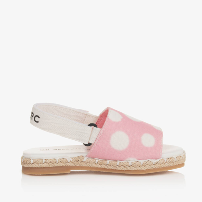 Marc Jacobs Kids' 波点帆布凉鞋 In Pink