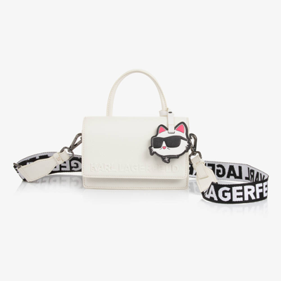 Karl Lagerfeld Kids Girls Ivory Choupette Handbag (16cm) In Black