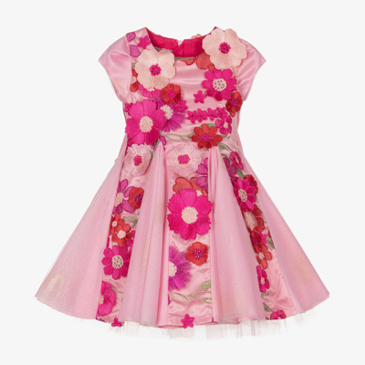 Junona Kids' Girls Pink Floral Tulle Dress