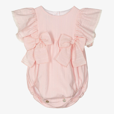 Phi Clothing Baby Girls Pink Cotton Bow Shortie