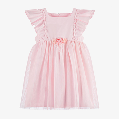 Jamiks Kids' Girls Pink Cotton & Tulle Dress