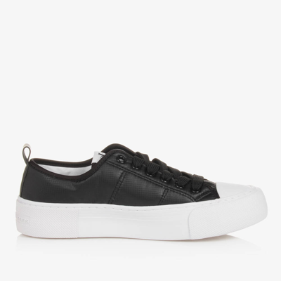 Calvin Klein Teen Girls Black Padded Lace-up Trainers