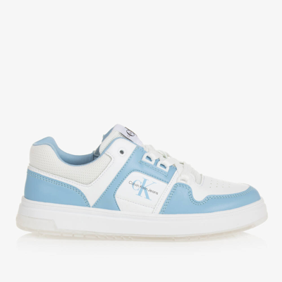 Calvin Klein Teen Blue & White Monogram Trainers