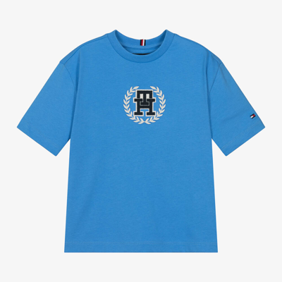Tommy Hilfiger Kids' Boys Blue Cotton Monogram T-shirt