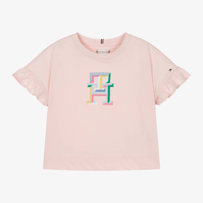 Tommy Hilfiger Kids' Girls Pink Cotton Monogram T-shirt