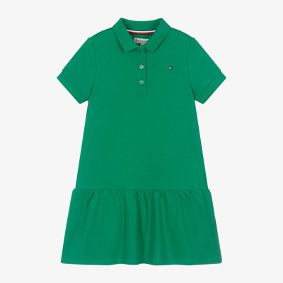 Tommy Hilfiger Kids' Girls Green Cotton Polo Shirt Dress