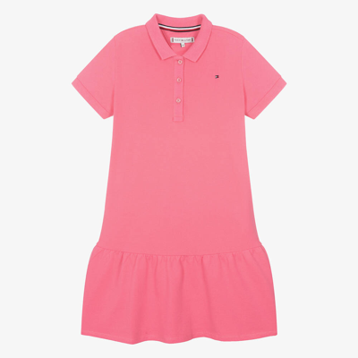Tommy Hilfiger Teen Girls Pink Cotton Polo Shirt Dress