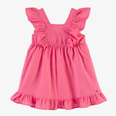 Tommy Hilfiger Kids' Girls Pink Cotton Ruffle Dress