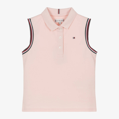 Tommy Hilfiger Kids' Girls Pink Cotton Sleeveless Polo Shirt