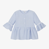 IDO JUNIOR IDO JUNIOR GIRLS BLUE STRIPE SEERSUCKER BLOUSE