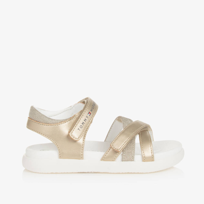 Tommy Hilfiger Kids' Girls Gold & White Sparkle Sandals