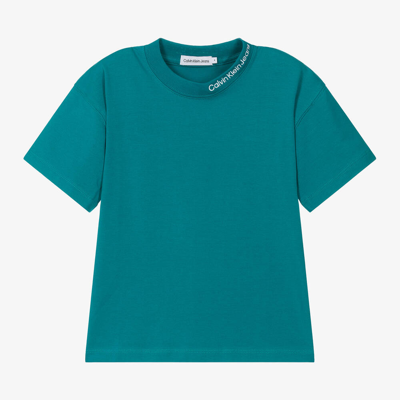 Calvin Klein Babies' Boys Blue Cotton Relaxed Fit T-shirt