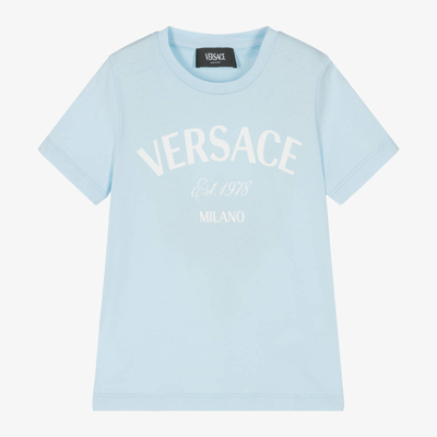 Versace Pale Blue Cotton T-shirt