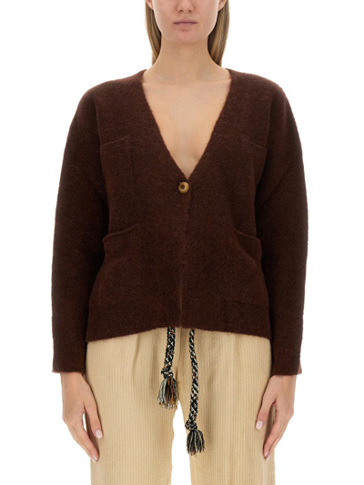Alysi V-neck Sweater In Brown